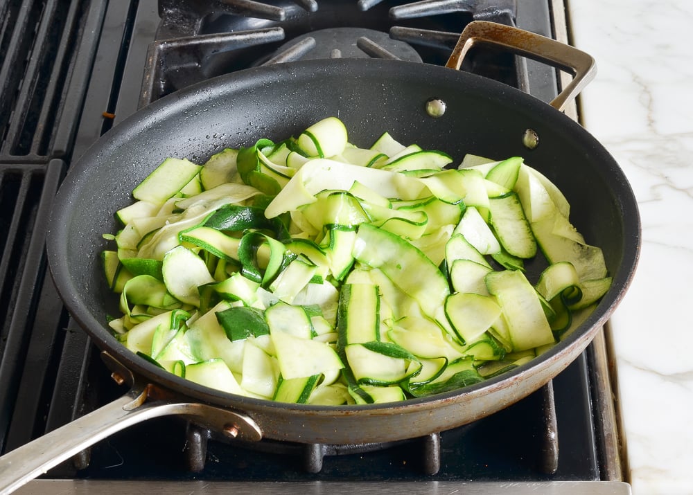 cooked zucchini noodles