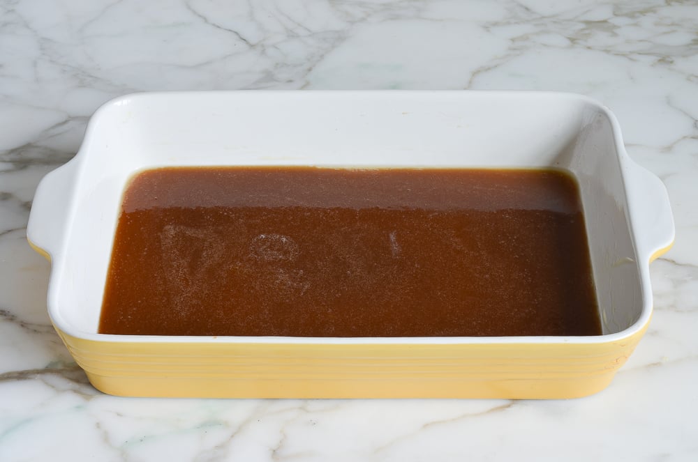 caramel in baking dish