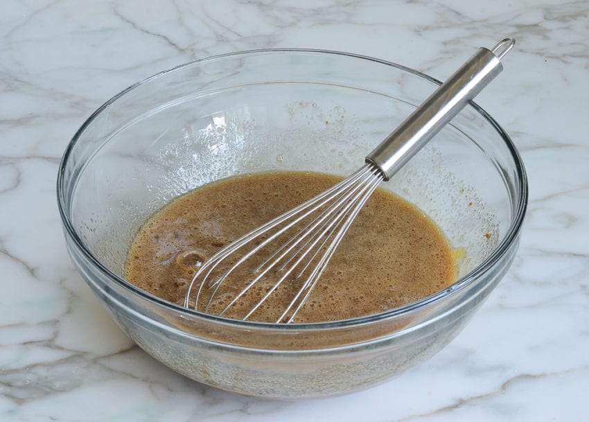 whisked egg and sugar mixture