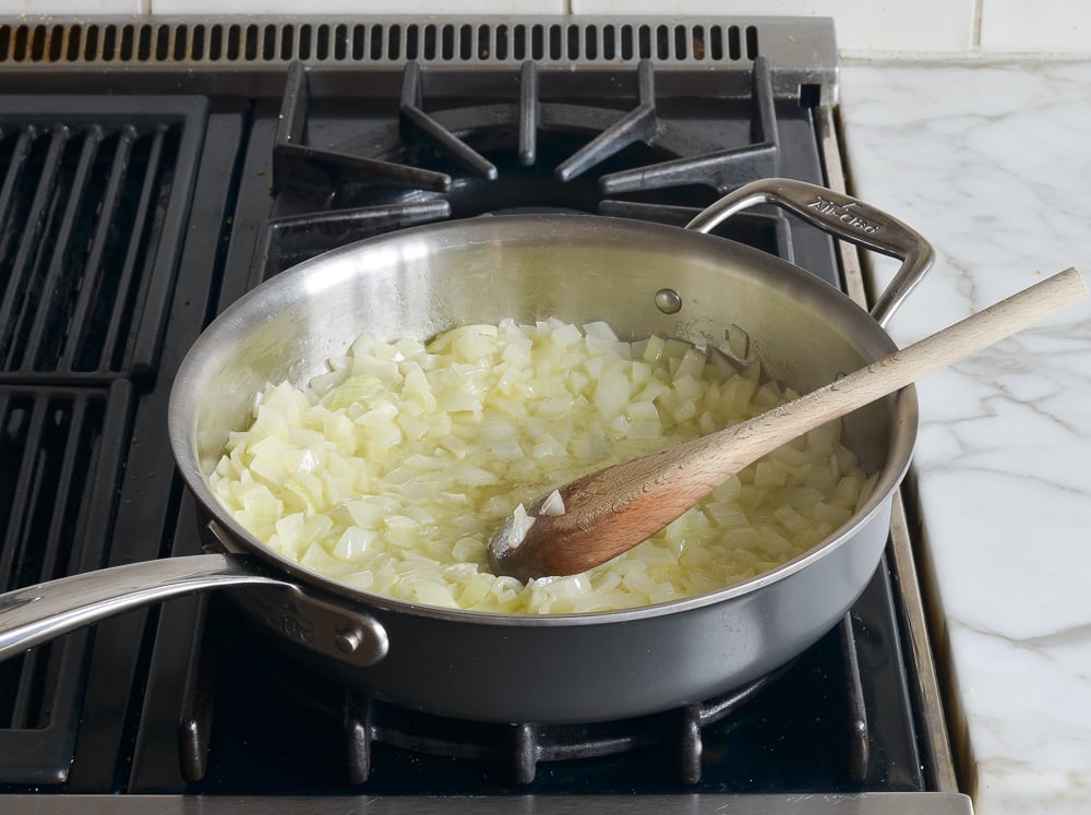 onions in pan