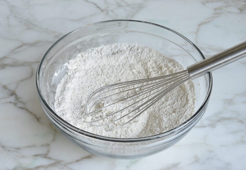 Whisk in a bowl of dry ingredients.