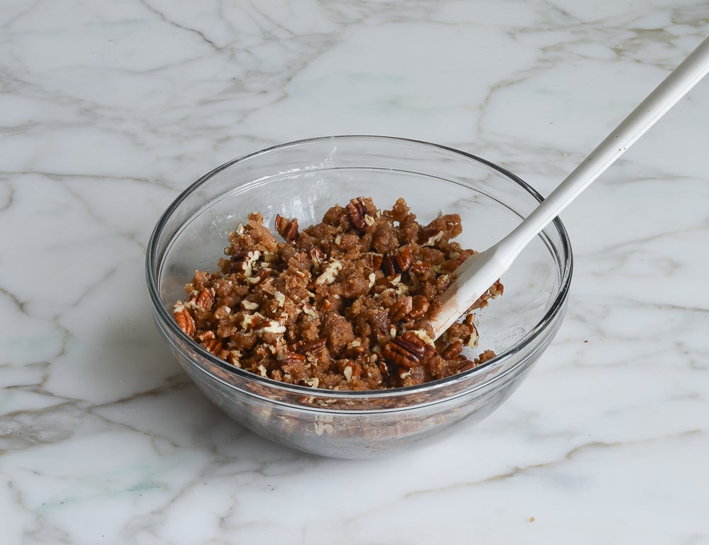brown sugar pecan topping in bowl