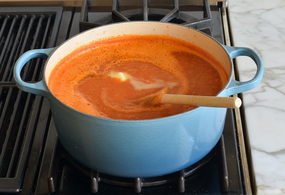stirring in the butter for richness.