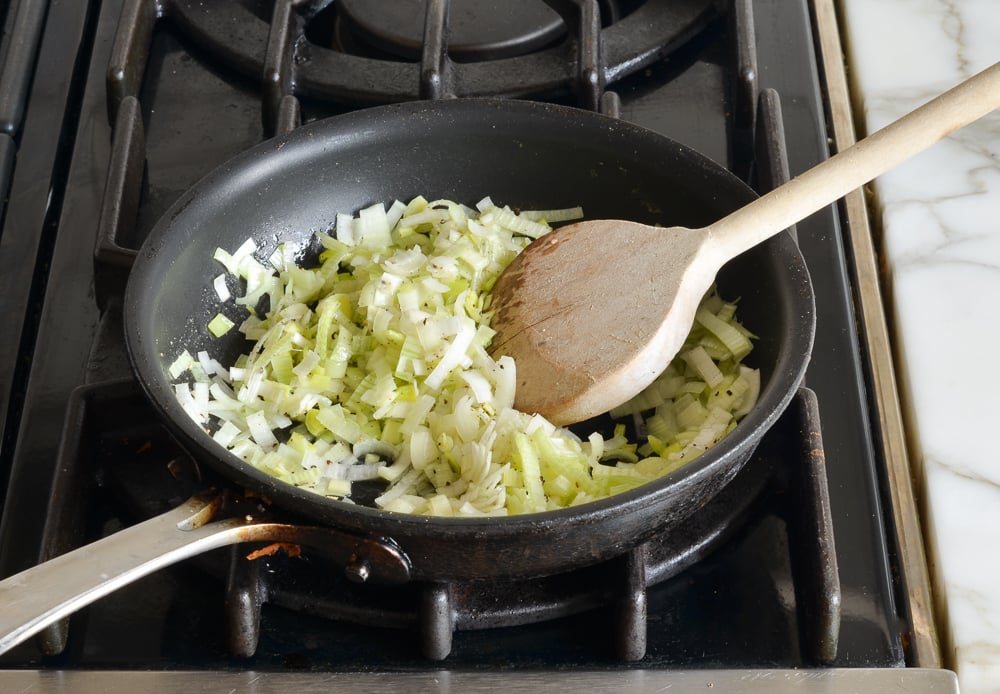 sautéing leeks