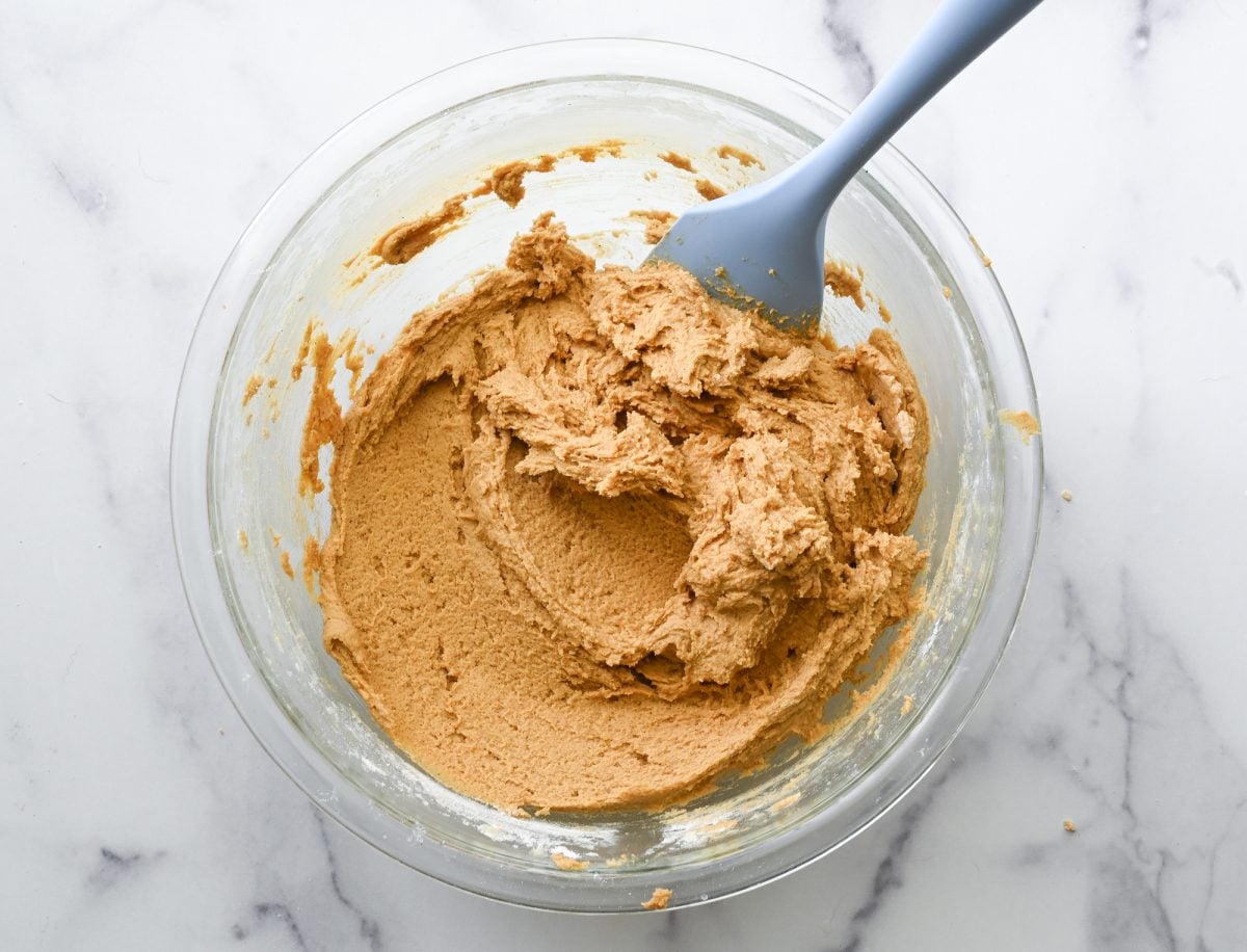 ginger cookie batter in bowl