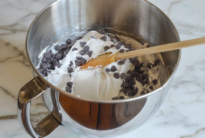 folding in the chocolate chips