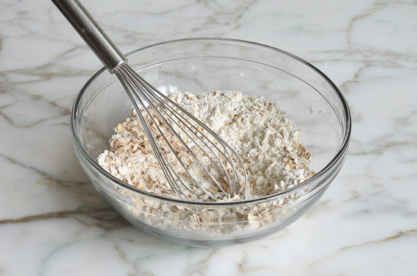 whisking dry ingredients in bowl