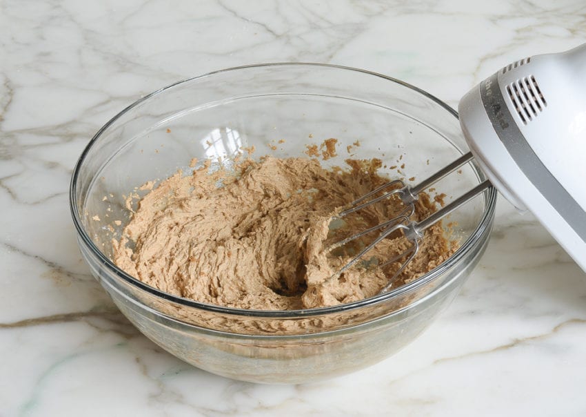 beating the butter and brown sugar