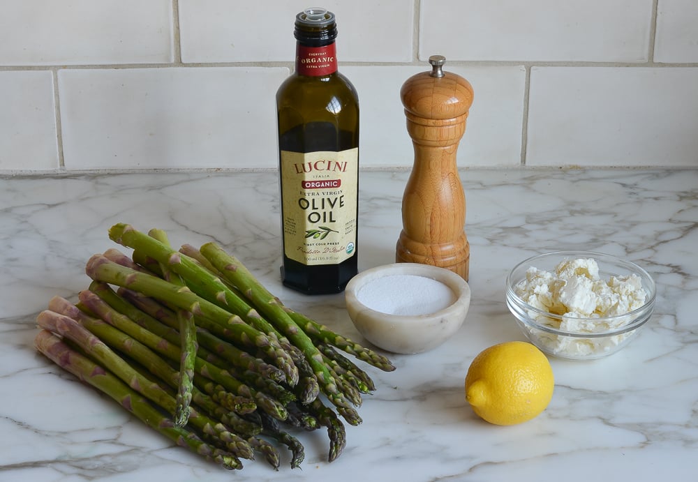 ingredients for grilled asparagus salad