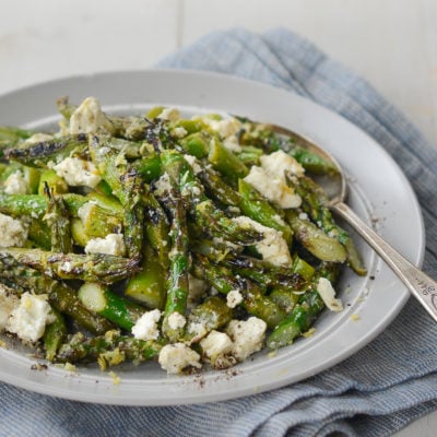 Grilled Asparagus Salad with Lemon and Feta