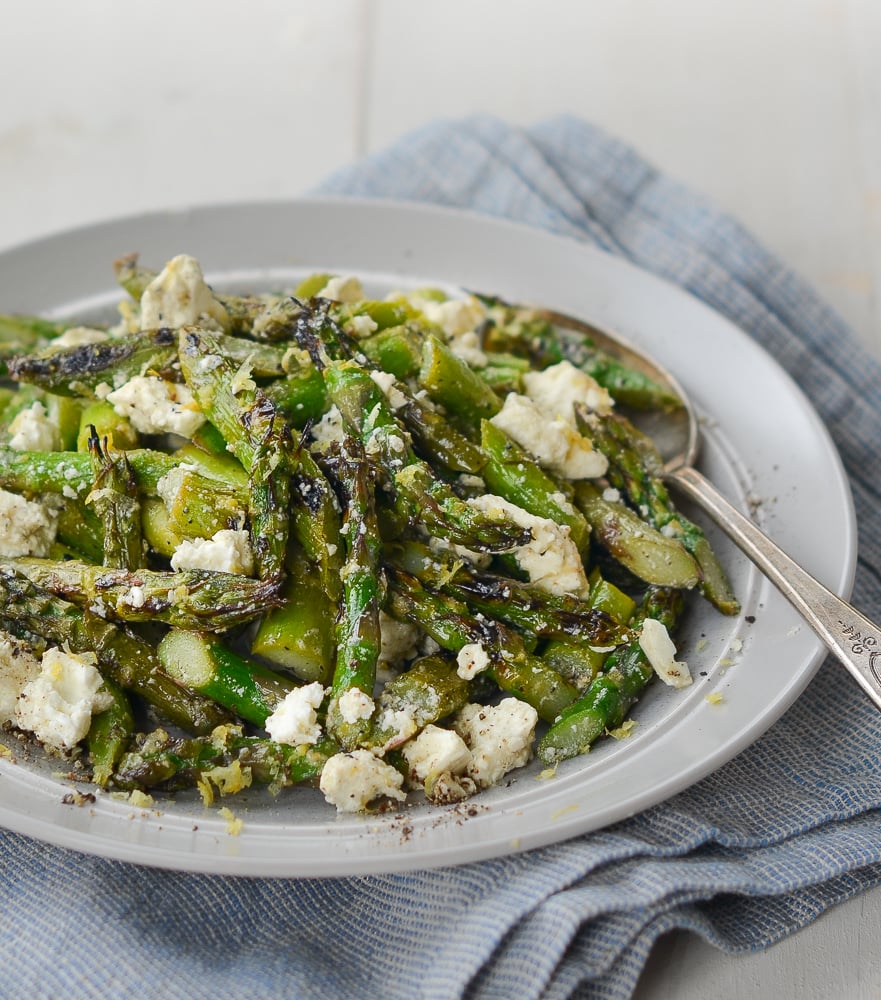 Grilled Asparagus Salad with Lemon and Feta