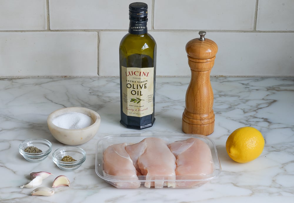 ingredients for grilled chicken breasts