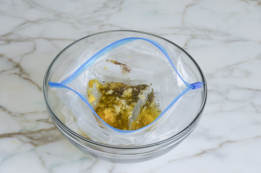 marinade ingredients in bag