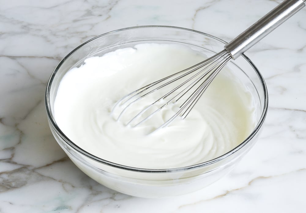 whisked tart yogurt mixture