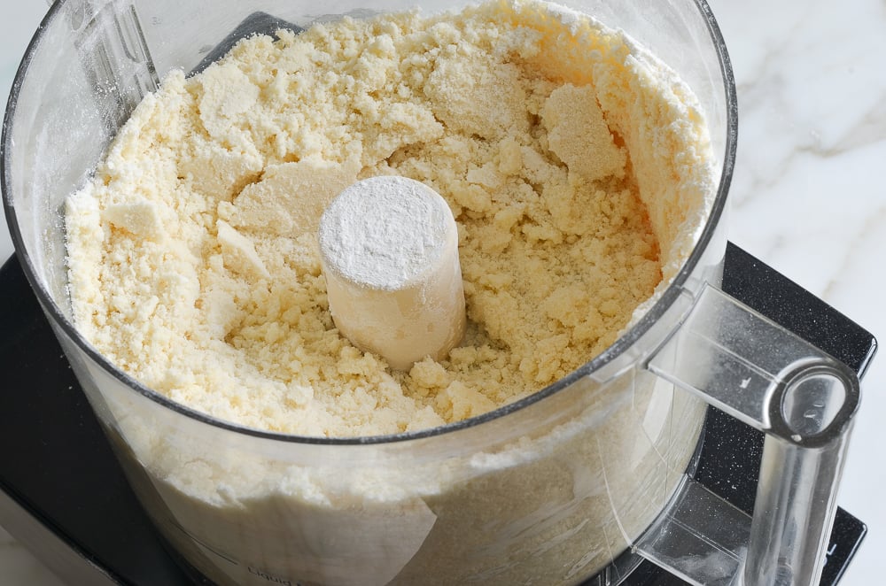 Crust blended to coarse meal in food processor.