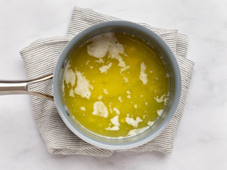 melted butter in skillet