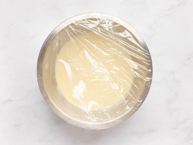 covered yeasted waffle batter