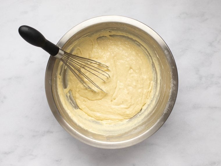 whisked batter after rising