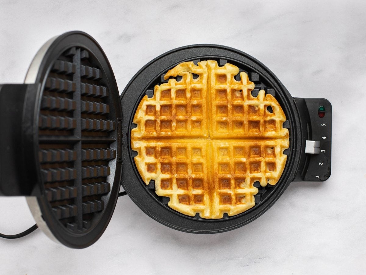 yeasted waffle on iron