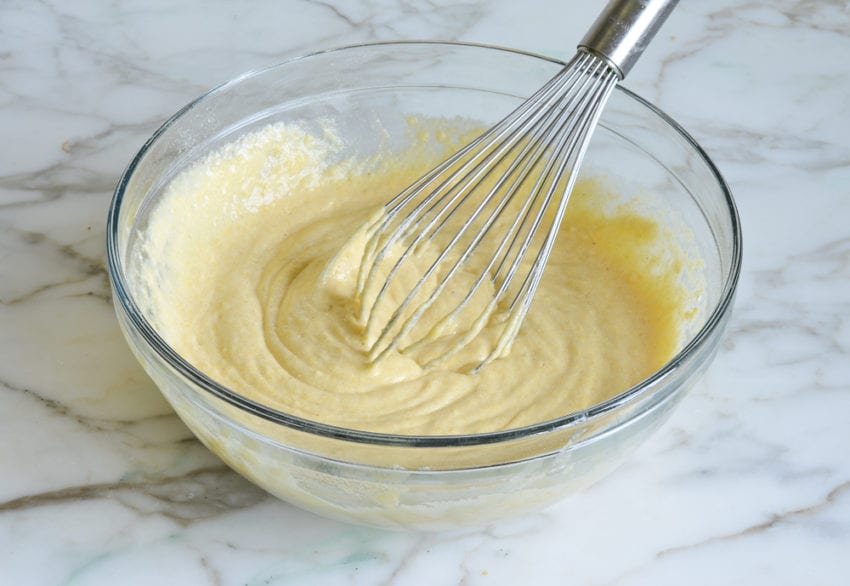 mixed cornbread muffin batter