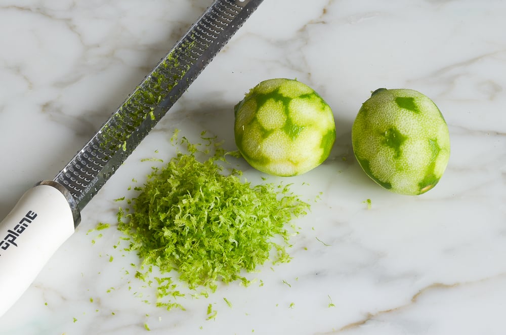 zesting limes for tequila lime chicken