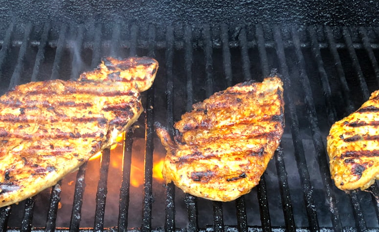 chicken on the grill