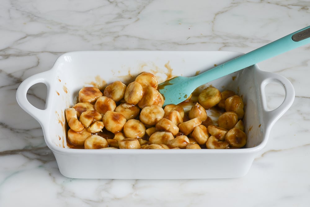 stirred banana and brown sugar mixture