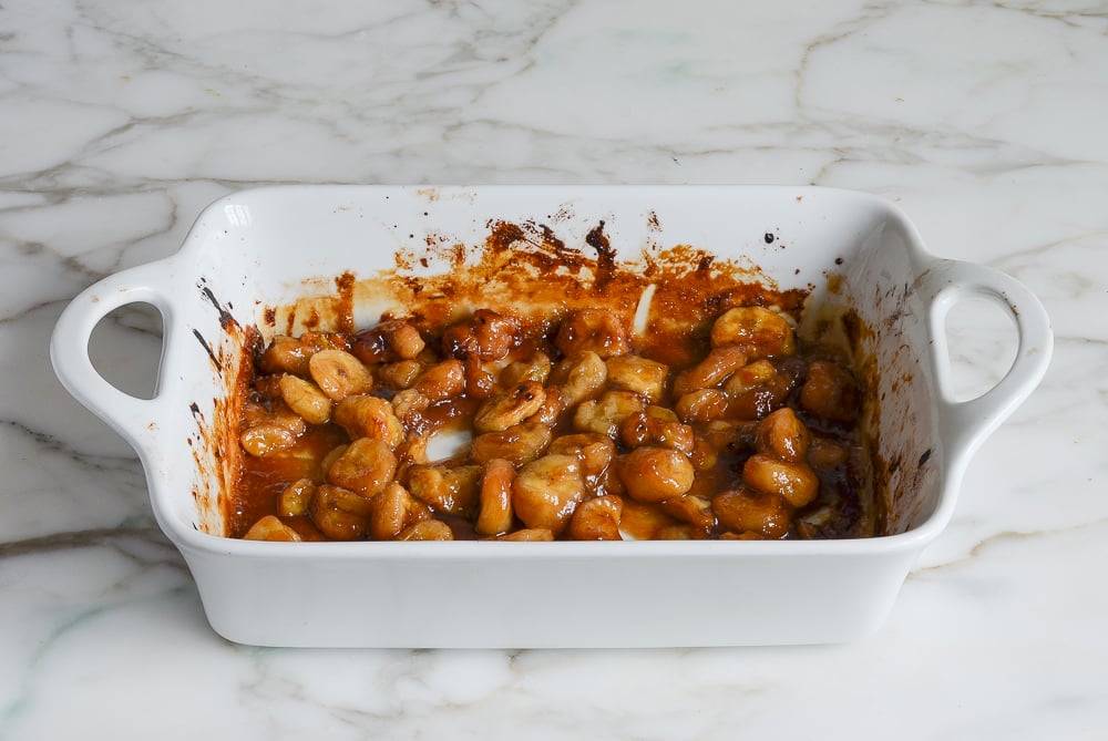 roasted caramelized bananas