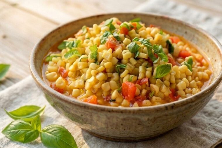 Chesapeake corn tomatoes and basil