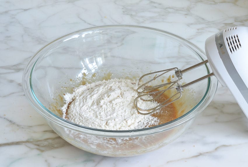 flour and salt added to blondie batter