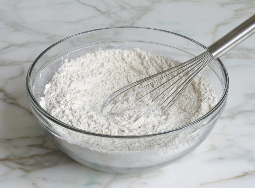 Whisk in a bowl of dry ingredients.