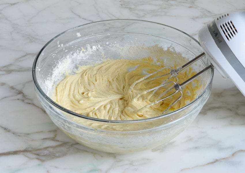 Bowl of cake batter.
