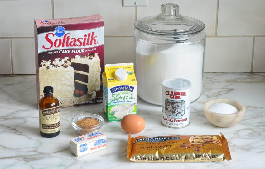 ingredients for chocolate chip scones