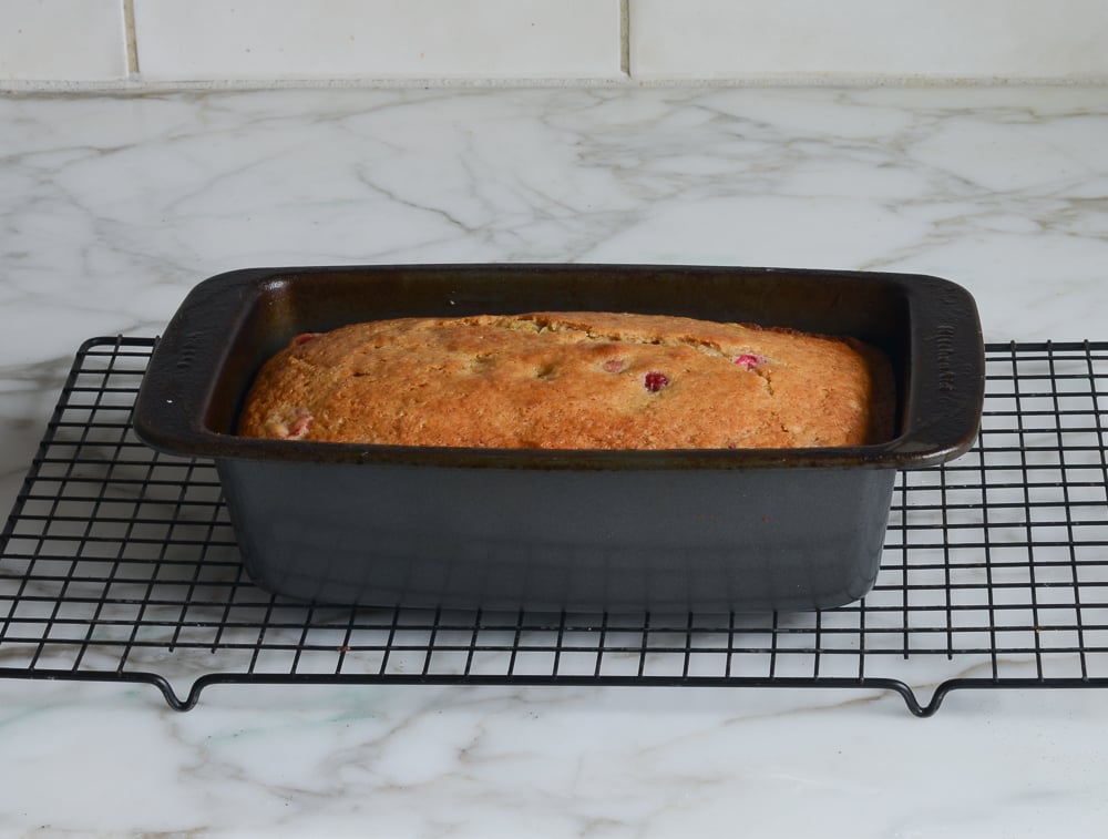 Cranberry Nut Bread in a loaf pan.