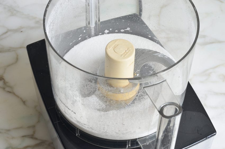 Sugar in a food processor.