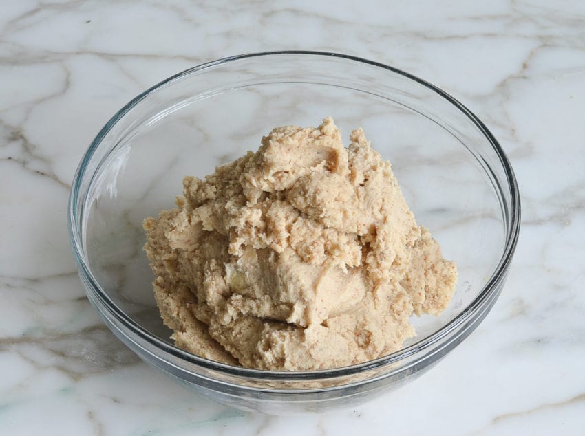 Bowl of cookie dough.