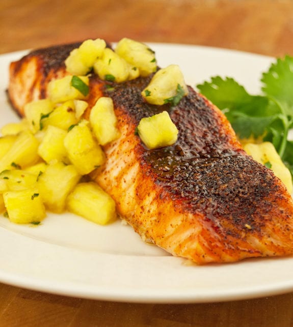 southwestern salmon pineapple salsa