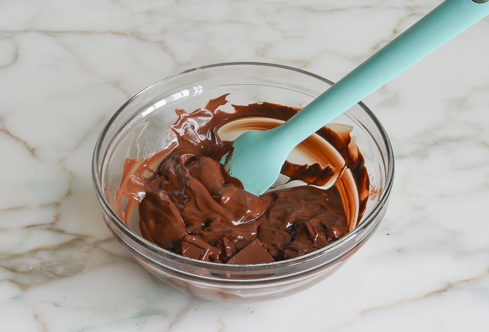 melting chocolate -- about 75% melted
