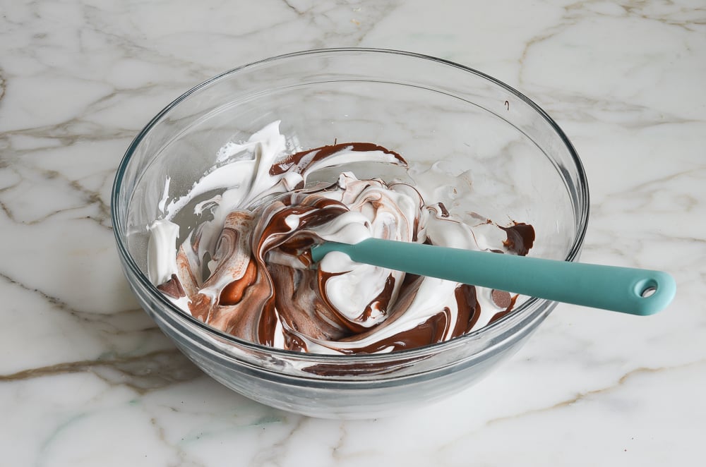 folding egg whites and chocolate