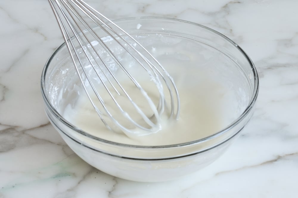 whisking the buttermilk glaze