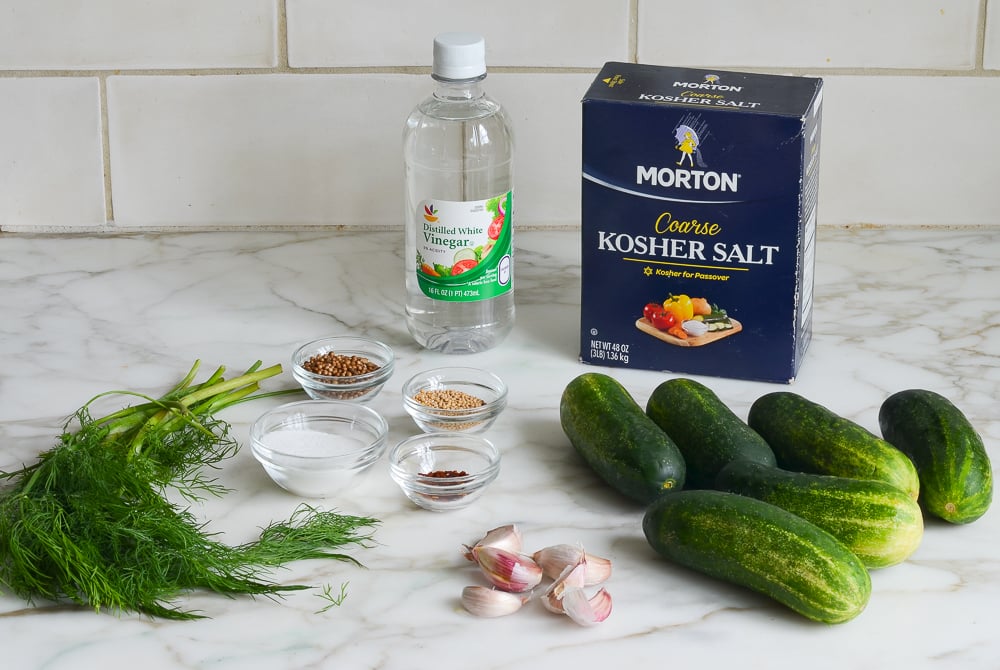 ingredients for refrigerator pickles