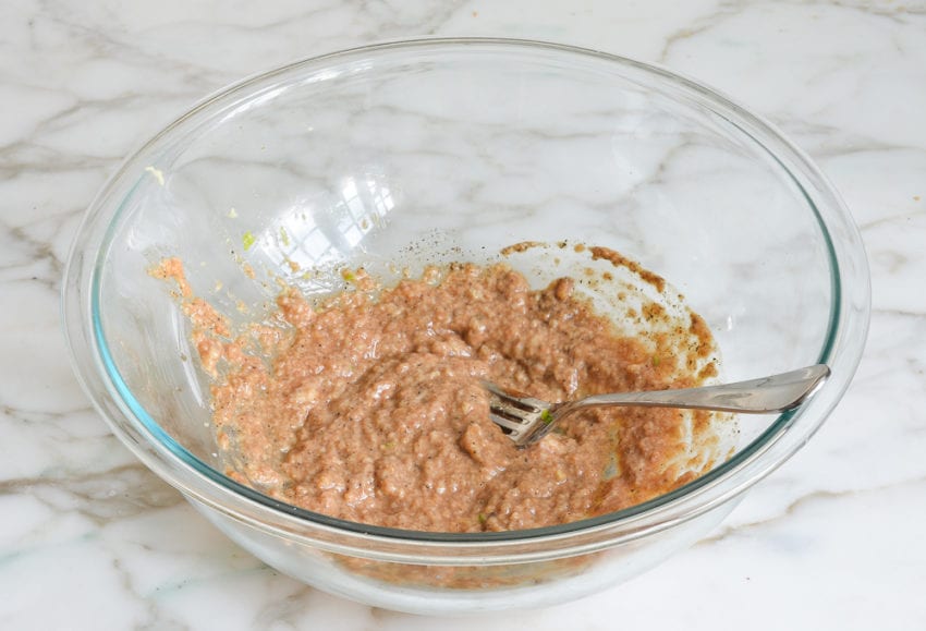 seasoned panade in mixing bowl