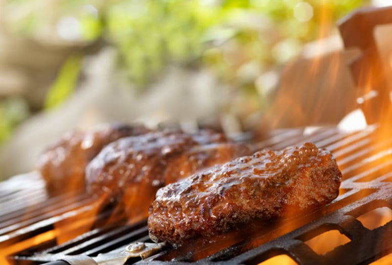 burgers on the grill