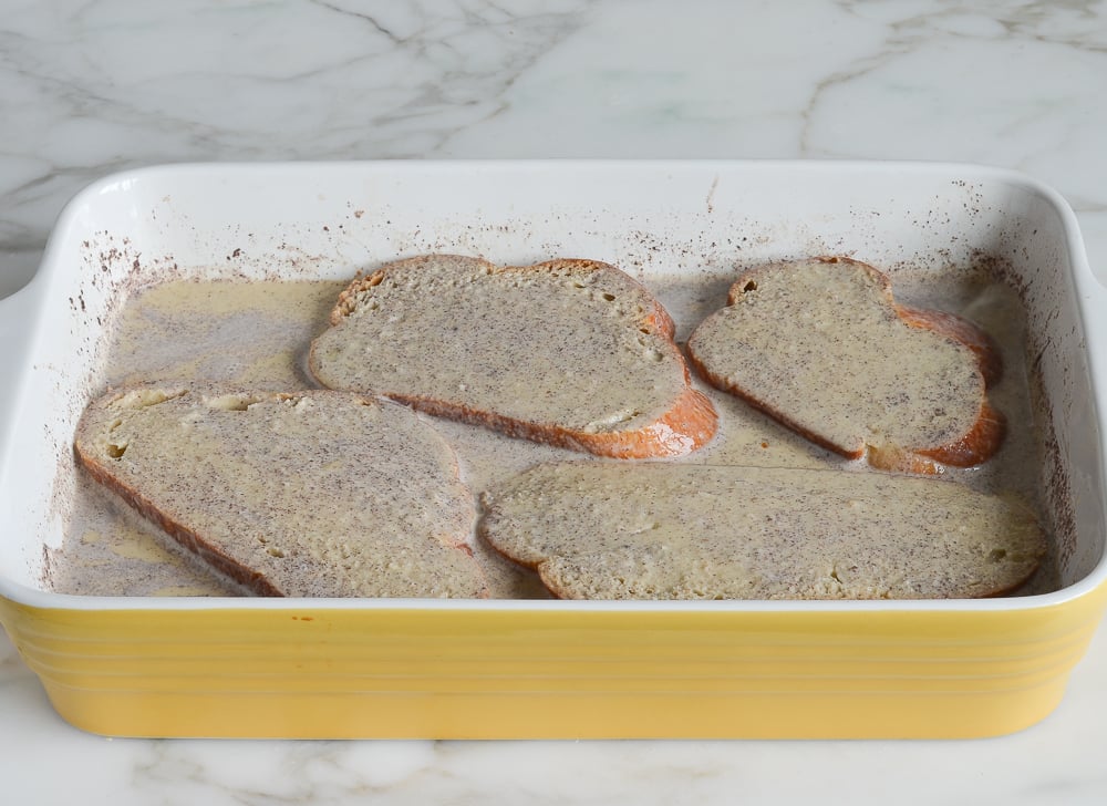 Soaked challah for french toast
