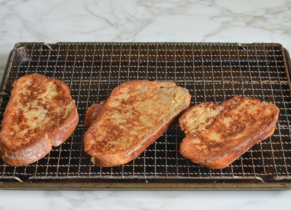 challah French toast on rack