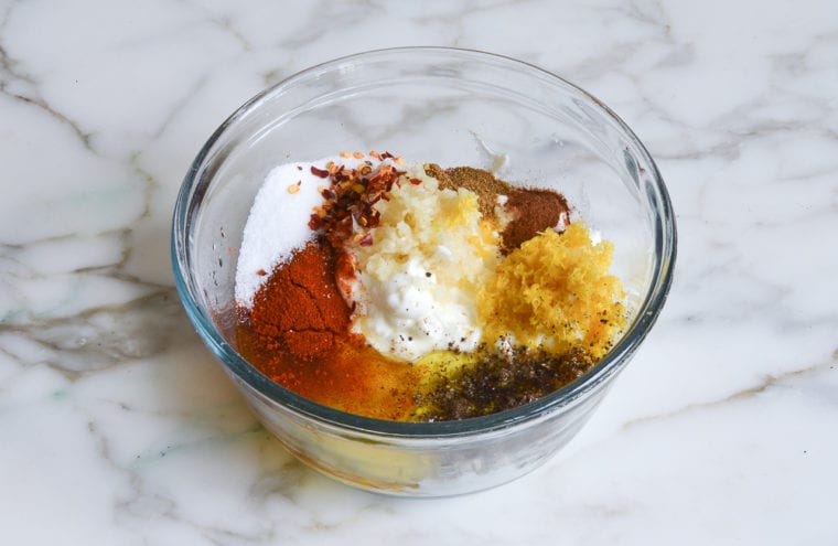 marinade ingredients in bowl
