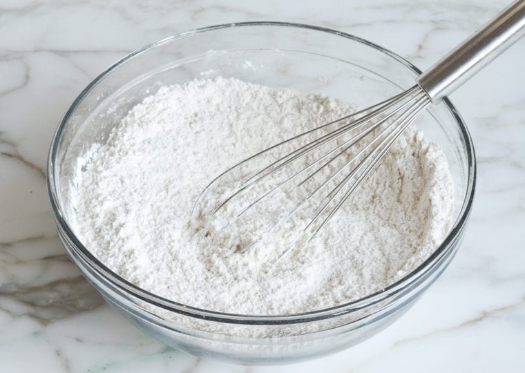 Whisk in a bowl of dry ingredients.