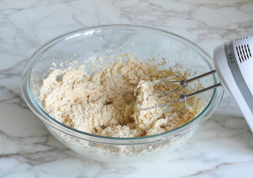 Bowl of creamed butter and sugar.