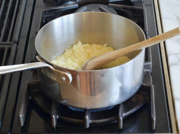 cooking the onions