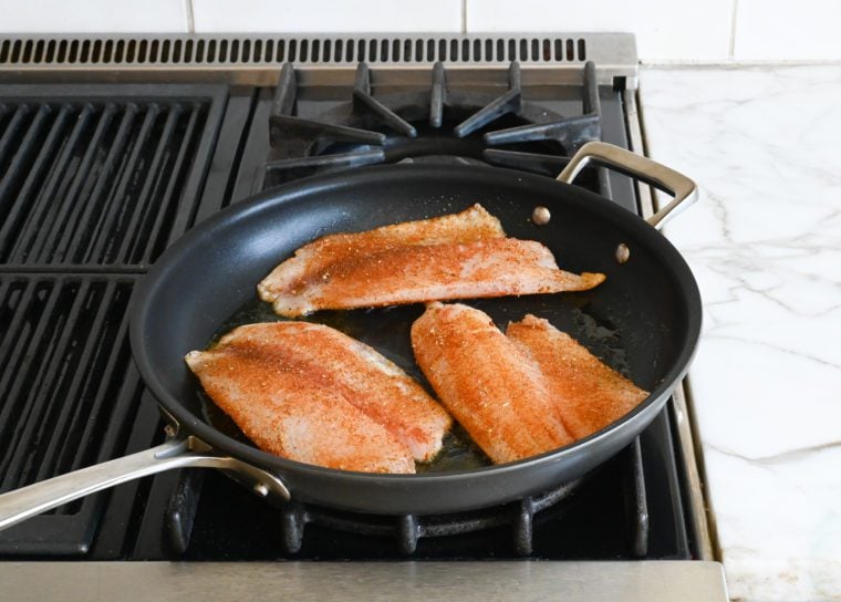 tilapia in pan